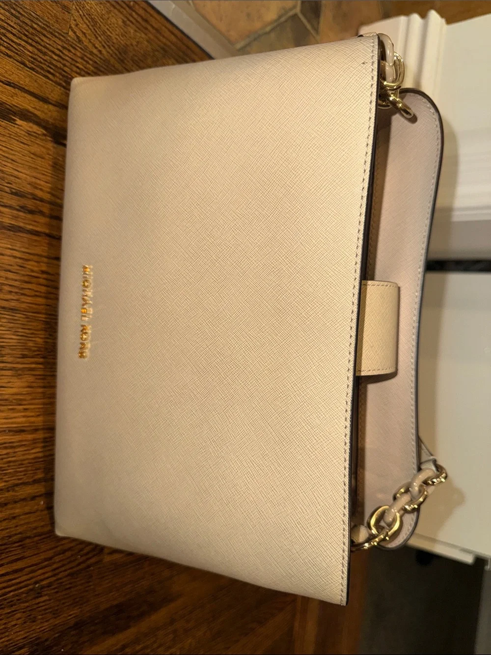 Michael Kors Taupe Shoulder Bag with Gold Hardware